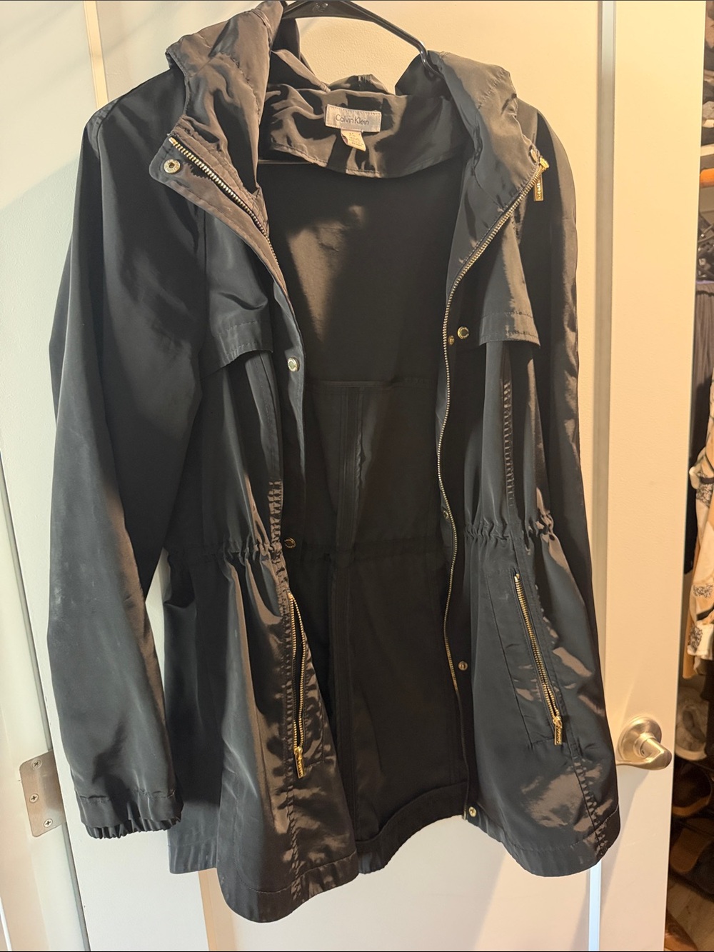 Calvin Klein Black Utility Anorak Jacket with Hood